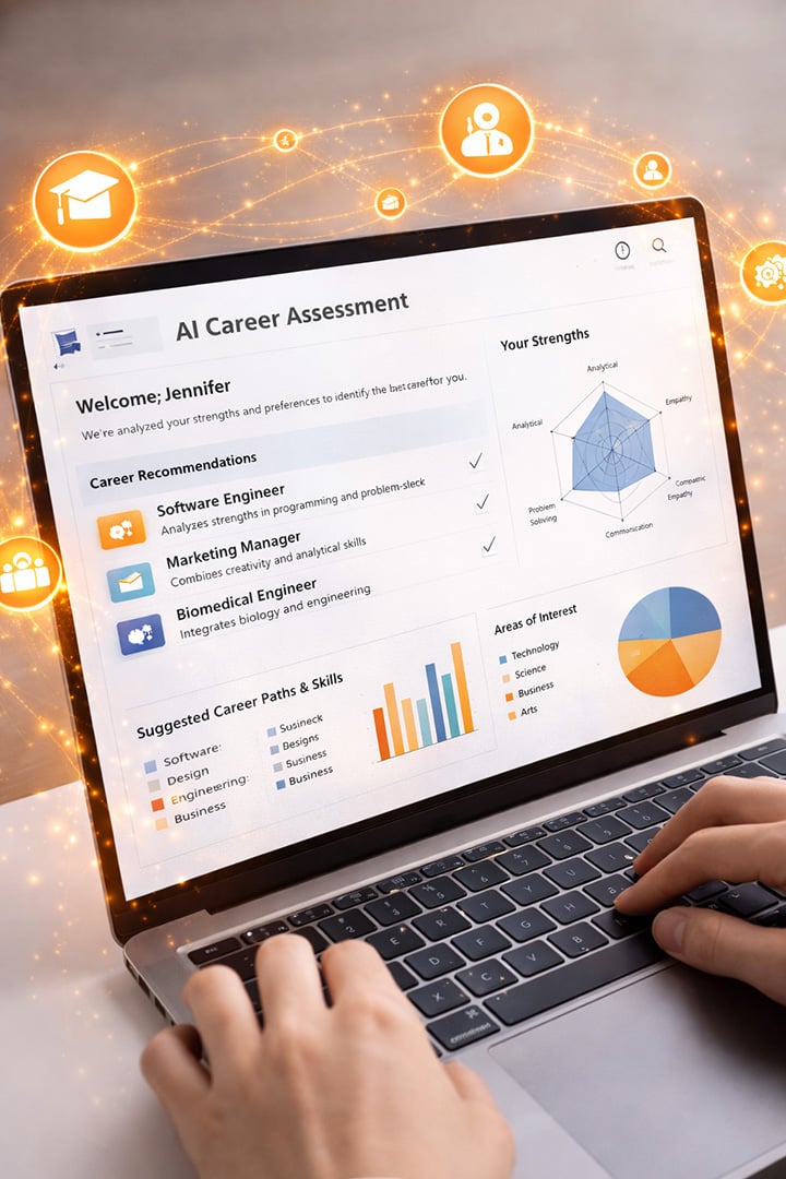 AI career assessment analysing strengths and career pathways for students
