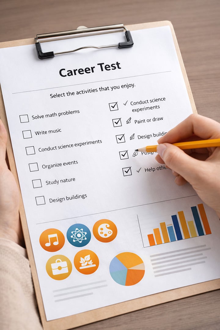 Traditional career interest test questionnaire
